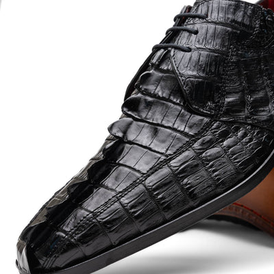 Marco Di Milano Cancun Black Caiman Crocodile Derby 3 CANCUN_CAIMAN FUSCUS_BLACK_8.5  - from alligatorwarehouse.com