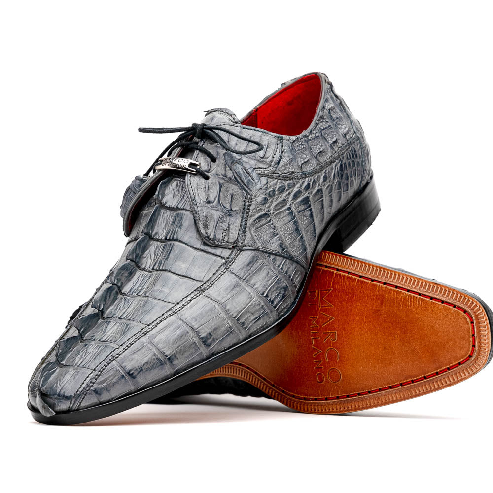 Marco Di Milano Cancun Gray Caiman Crocodile Derby