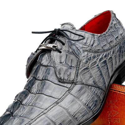 Marco Di Milano Cancun Gray Caiman Crocodile Derby 4 CANCUN_CAIMAN FUSCUS_GRAY_6  - from alligatorwarehouse.com
