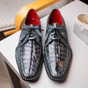 Marco Di Milano Caribe - Dark Gray Leather Dress Shoes