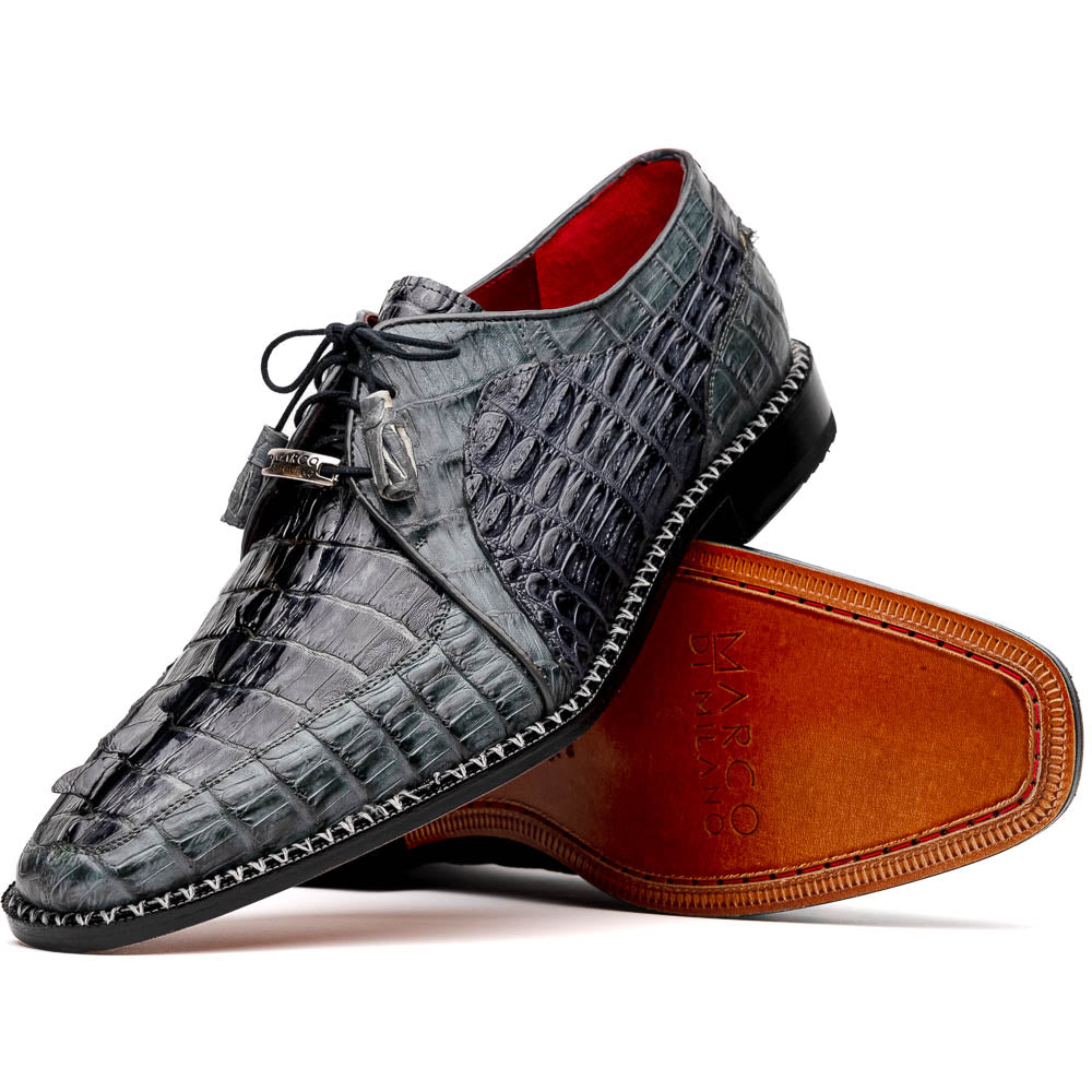 Marco Di Milano Caribe Dark Grey Caiman Crocodile Derby