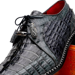 Marco Di Milano Caribe Dark Grey Caiman Crocodile Derby