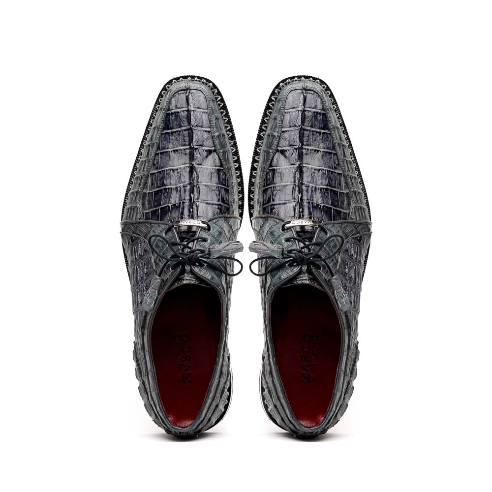 Marco Di Milano Caribe Dark Grey Caiman Crocodile Derby