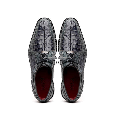 Marco Di Milano Caribe Dark Grey Caiman Crocodile Derby