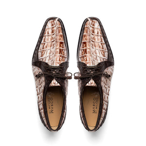 Marco Di Milano Caribe: Rustic White/Brown Leather Dress Shoe