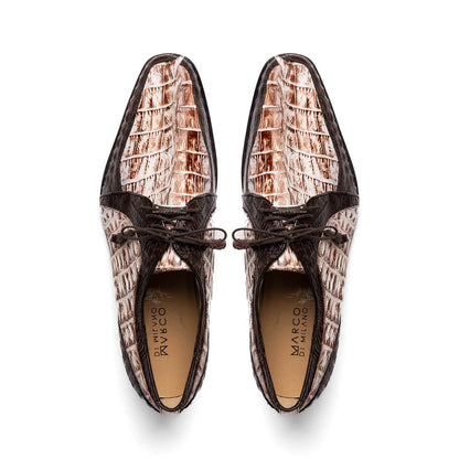 Marco Di Milano Caribe: Rustic White/Brown Leather Dress Shoe