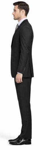 Carlo Lusso Black Two-button Poly Blend Suit