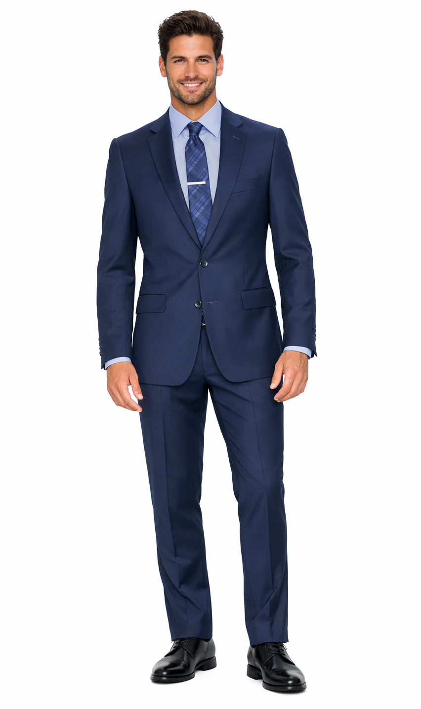 Carlo Lusso French Blue Two-button Suit
