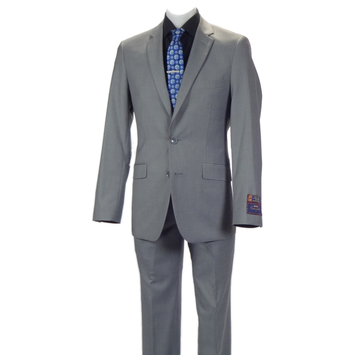 Carlo Lusso Medium Gray Two-button Poly Blend Suit