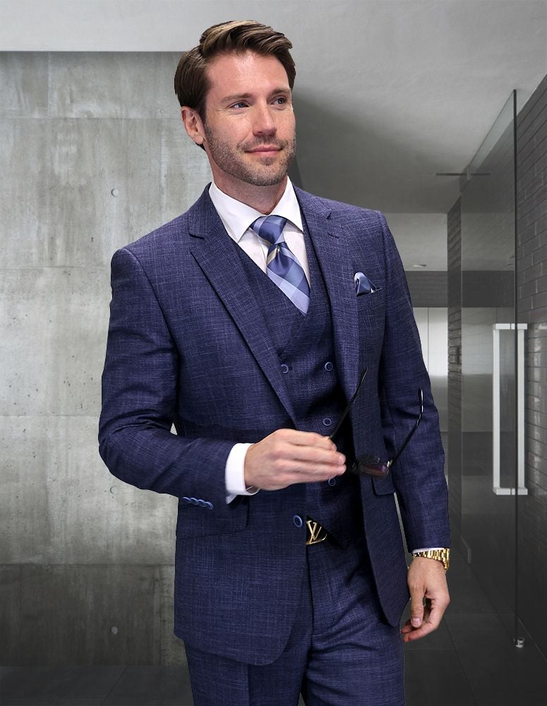 Statement Suits - Statement Plaid Suits - Wool Suits - Modern Fit Perfect for Business in 10 colors