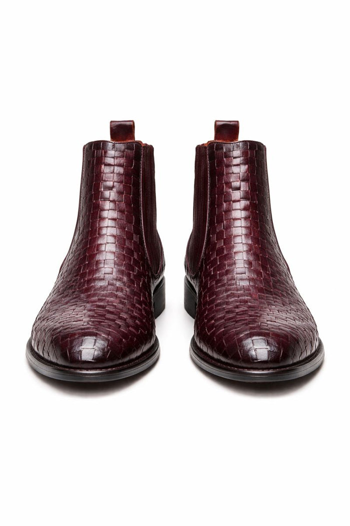Carrucci Basket Weave Leather Chelsea Boot