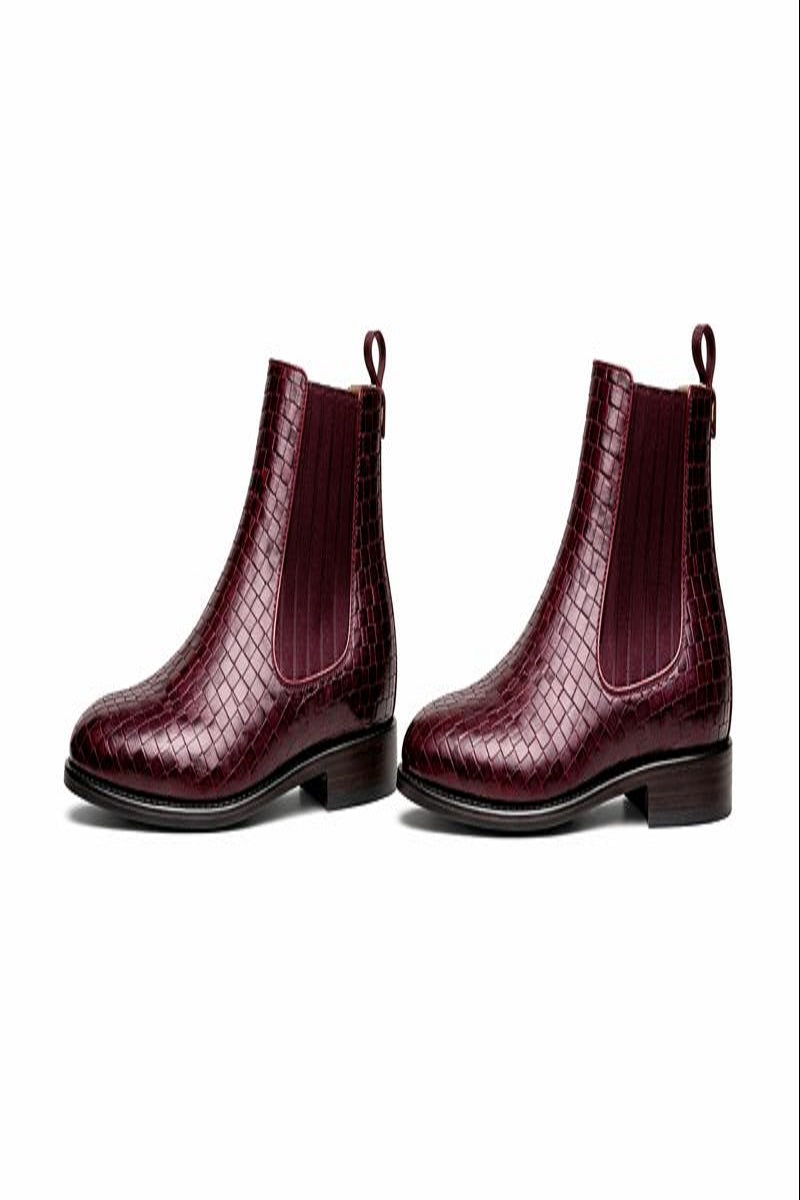 Basket Weave Leather Chelsea Boot