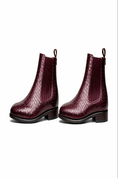 Basket Weave Leather Chelsea Boot