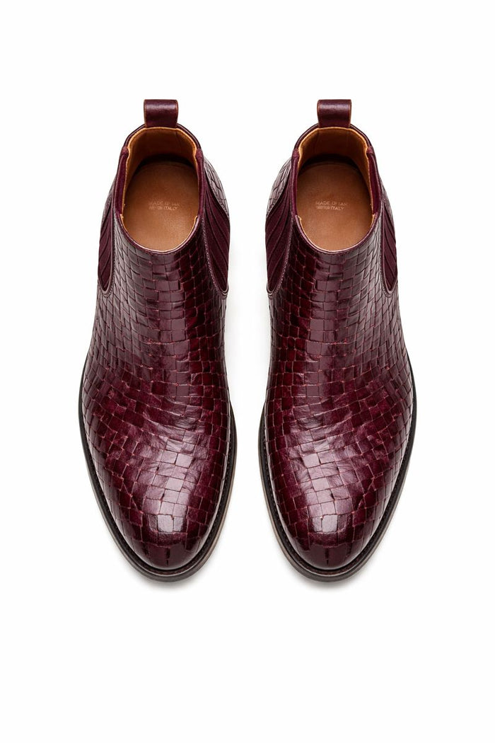 Carrucci Basket Weave Leather Chelsea Boot