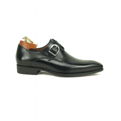 Mens Carrucci Classic Leather Fade Single D-Buckle Monk Strap Dress Shoe in Chestnut 72   - from alligatorwarehouse.com