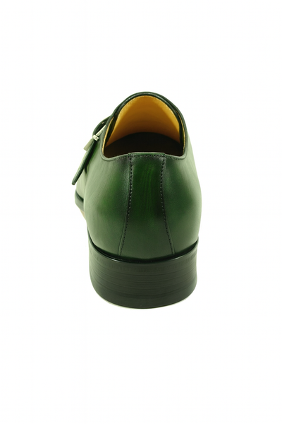 Mens Carrucci Classic Leather Fade Single D-Buckle Monk Strap Dress Shoe in Chestnut 33   - from alligatorwarehouse.com