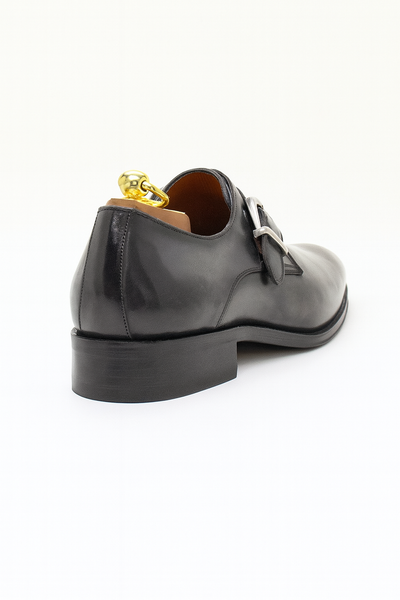 Mens Carrucci Classic Leather Fade Single D-Buckle Monk Strap Dress Shoe in Chestnut 23   - from alligatorwarehouse.com