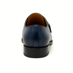 Mens Carrucci Classic Leather Fade Single D-Buckle Monk Strap Dress Shoe in Chestnut