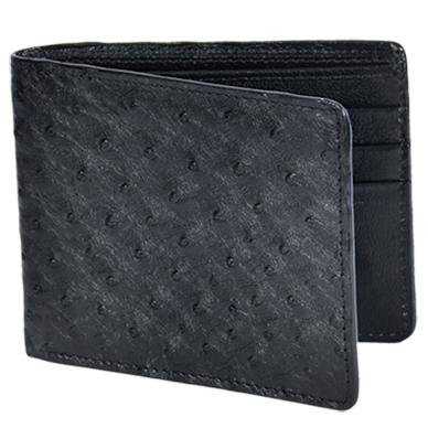 Cartera Avestruz Original Negra 1   - from alligatorwarehouse.com