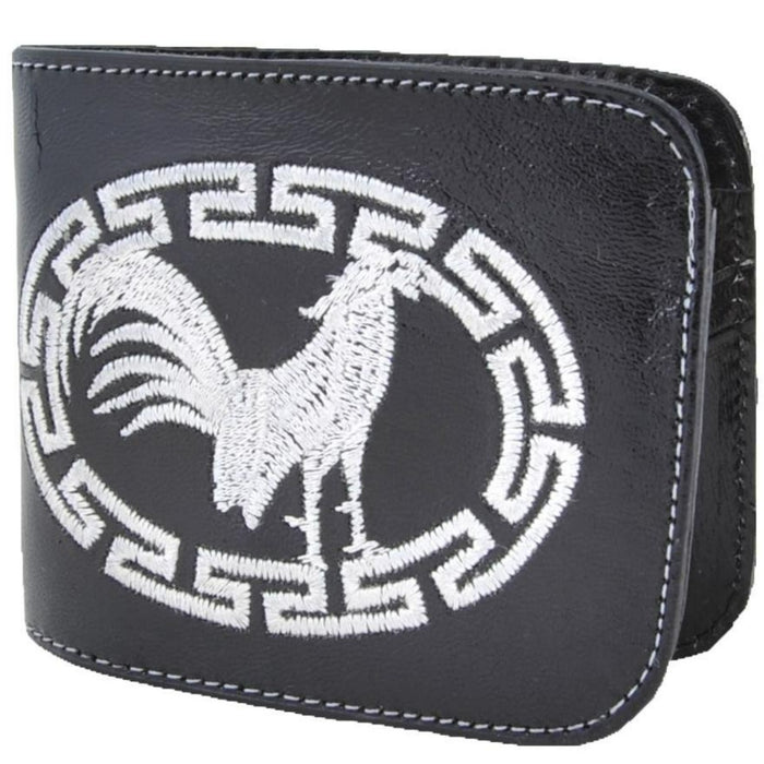 Cartera Cuero Bordada