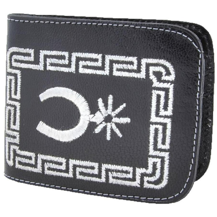 Cartera Cuero Bordada