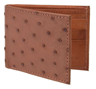 Cartera de Avestruz Original Color Cognac 1   - from alligatorwarehouse.com