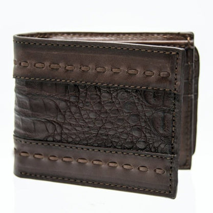 Cartera de Cocodrilo Original Tejida Color Cafe