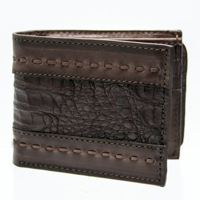 Cartera de Cocodrilo Original Tejida Color Cafe