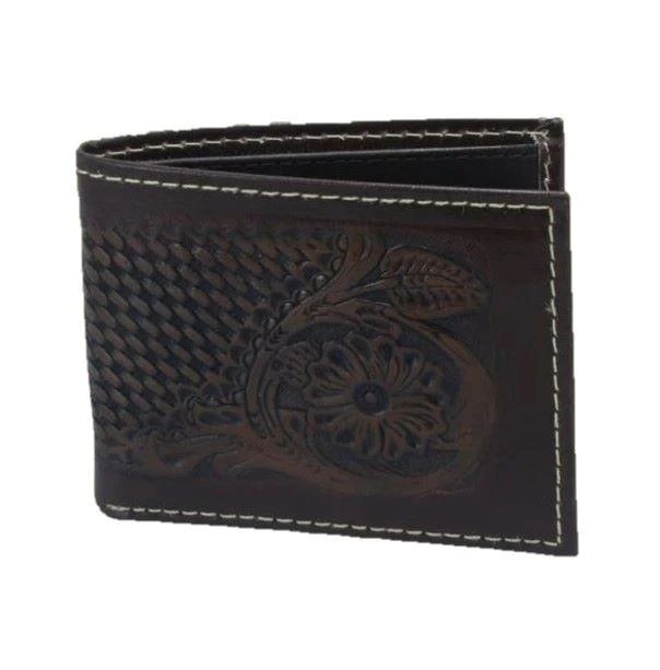 Cartera de Cuero Original Cincelado Tombstone Color Chocolate