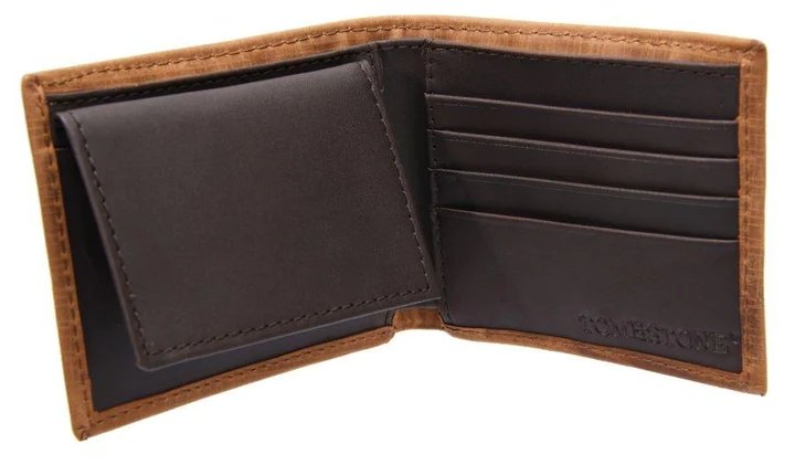 Cartera de Cuero Original Tejida Tombstone Color Miel