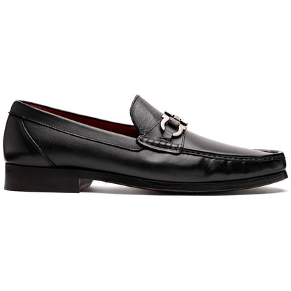 Marco Di Milano Cassarano Men's Calfskin Leather Loafers Black