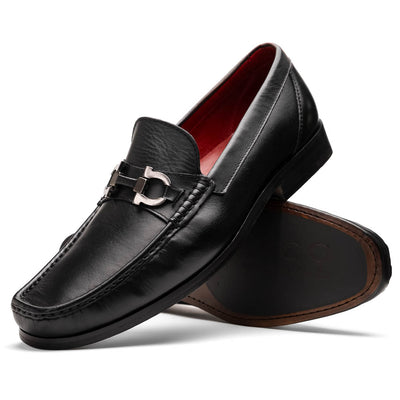 Marco Di Milano Cassarano Black Men's Calfskin Leather Loafers 2 CASSARANO_CALF_BLACK_10  - from alligatorwarehouse.com