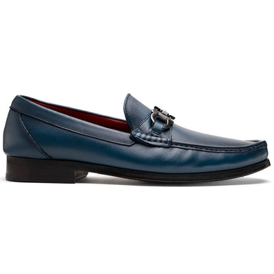 Marco Di Milano Cassarano Navy Men's Calfskin Leather Loafers 1 CASSARANO_CALF_NAVY_10  - from alligatorwarehouse.com