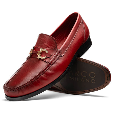 Marco Di Milano Cassarano Red Men's Calfskin Leather Loafers 2 CASSARANO_CALF_RED_10  - from alligatorwarehouse.com