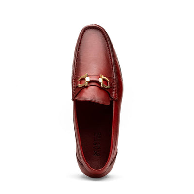 Marco Di Milano Cassarano Men's Calfskin Leather Loafers Red
