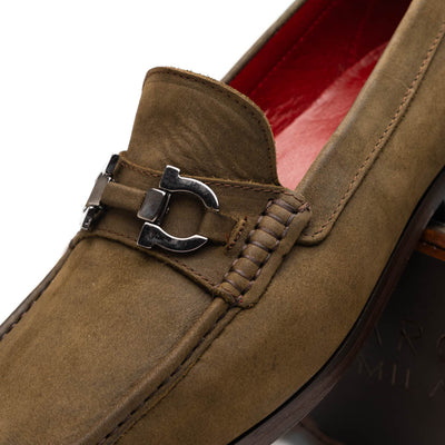 Marco Di Milano Cassarano Crazy Olive Men's Calfskin Leather Loafers 3 CASSARANO_CALF_CRAZY OLIVE_10  - from alligatorwarehouse.com