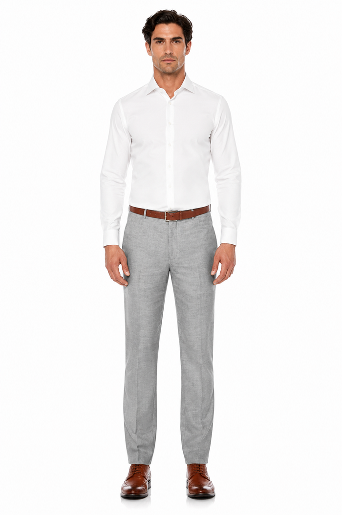 Casual Linen Suit Pants for Men – Breathable Beach Wedding Summer Trousers