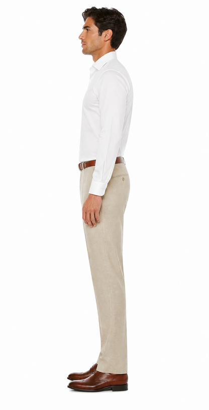 Casual Linen Suit Pants for Men – Breathable Beach Wedding Summer Trousers
