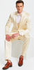 Champagne Satin Double Breasted Peak Lapel 3 Piece Skinny Fit Tazzio Men's Suit with Matching Bowtie 3   - from alligatorwarehouse.com