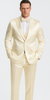 Champagne Satin Double Breasted Peak Lapel 3 Piece Skinny Fit Tazzio Men's Suit with Matching Bowtie 8   - from alligatorwarehouse.com