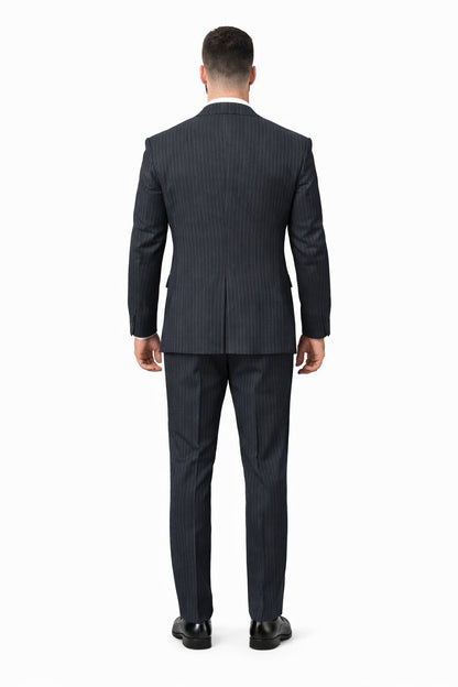 Mens Gangster Pinstripe 2 Button Double Breasted Vest Grey Suit