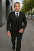 Wool Suit - Italian Made Business Suit by Statement Men's 3 Piece 100% Wool Modern Fit Suit - Solid Scoop Vest 2 ZILO-2_Charcoal_40R  - from alligatorwarehouse.com