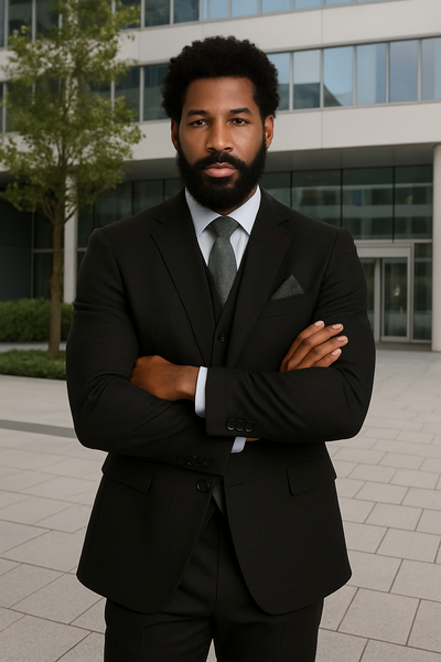 Wool Suit - Italian Made Business Suit by Statement Men's 3 Piece 100% Wool Modern Fit Suit - Sharp Plaid Pattern 3 ZILO-1_Charcoal_38R  - from alligatorwarehouse.com