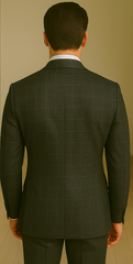 Wool Suit - Italian Made Business Suit by Statement Men's 3 Piece 100% Wool Modern Fit Suit - V-Neck Double Breasted Vest