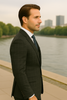 Wool Suit - Italian Made Business Suit by Statement Men's 3 Piece 100% Wool Modern Fit Suit - Fashion Pattern 4 ANGEL-3_Charcoal_38R  - from alligatorwarehouse.com