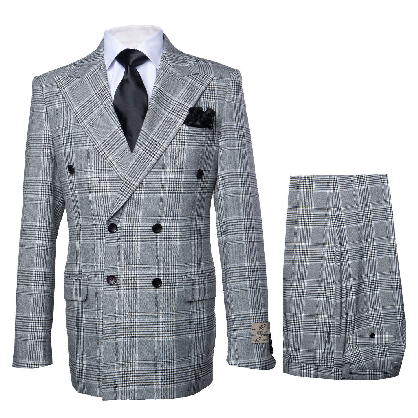 Classic Fit in Black and White Plaid Color by Rossiman