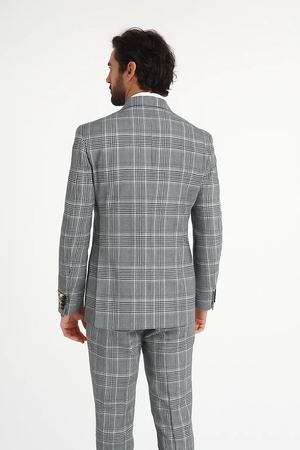 Classic Fit in Black and White Plaid Color by Rossiman