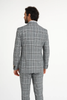 Suits With Baggy Pleated Pants - Wide Leg Pants 100% Wool - Classic Fit in Black and White Plaid Color by Rossiman 6   - from alligatorwarehouse.com