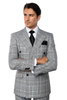 Suits With Baggy Pleated Pants - Wide Leg Pants 100% Wool - Classic Fit in Black and White Plaid Color by Rossiman 5   - from alligatorwarehouse.com