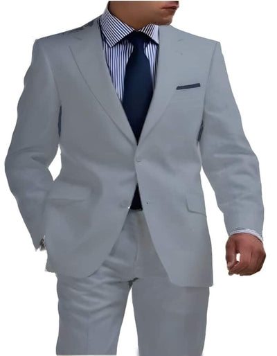 Linen Suit - Mens Summer Suits Light Gray Color - Beach Wedding 1 YS-6141  - from alligatorwarehouse.com